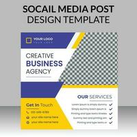 corporate social media post design and digital marketing agency with gold geometric shapes and creative professional attractive minimal abstract template vector