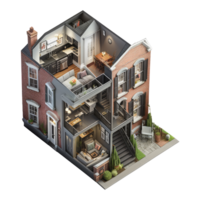 isometric view of a townhome . png