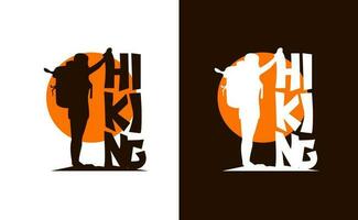 hiking tshirt design theme. tshirt design with hike theme. hiker theme design template. Adventure tshirt design. vector