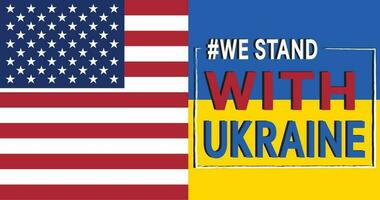 Flag of Ukraine we stand Ukraine US Background vector