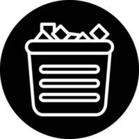 Ice Bucket Vector Icon Design