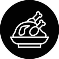 Roast Chicken Vector Icon Design