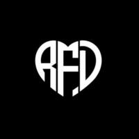 RFD creative love shape monogram letter logo. RFD Unique modern flat abstract vector letter logo design.