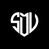 SDV creative love shape monogram letter logo. SDV Unique modern flat abstract vector letter logo design.