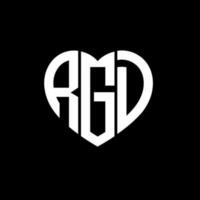 RGD creative love shape monogram letter logo. RGD Unique modern flat abstract vector letter logo design.