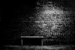 Monochromatic image of a brick wall in a high contrast black and white. photo