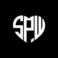 spw creativo amor forma monograma letra logo. spw único moderno plano resumen vector letra logo diseño.