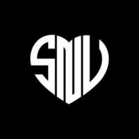 SNV creative love shape monogram letter logo. SNV Unique modern flat abstract vector letter logo design.