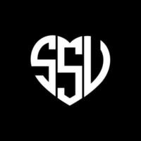 SSV creative love shape monogram letter logo. SSV Unique modern flat abstract vector letter logo design.