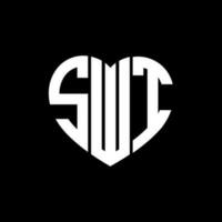SWT creative love shape monogram letter logo. SWT Unique modern flat abstract vector letter logo design.