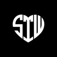 STW creative love shape monogram letter logo. STW Unique modern flat abstract vector letter logo design.