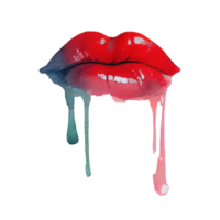 rosado rojo labios . ai generado png