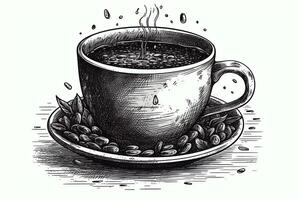 café jarra mano dibujado ilustración. ai generado foto