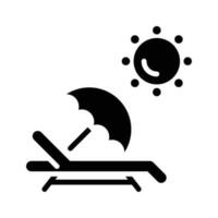 tomar el sol vector sólido icono estilo ilustración eps 10