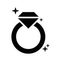 Diamond Ring Vector solid Icon style illustration Eps 10.