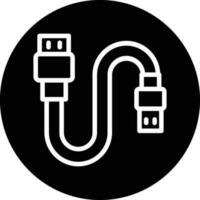 diseño de icono de vector de cable usb