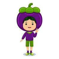 boy kids mangosteen character vector