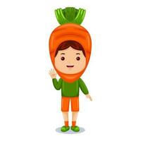 boy kids carrot character costume vector