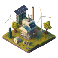 renewable energy with green energy as wind turbines and solar panels . png