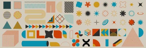 Abstract geometric design elements. Modern shapes in trendy retro style. Memphis design. vector