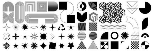 Modern geometric silhouette figures and shapes. Brutalism basic elements. Bauhaus retro design. vector