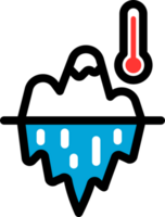 Iceberg icon that is melting because of global warming. png