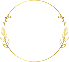 lyx guld cirkel blommig gräns för bröllop inbjudan, tacka du kort, logotyp, hälsning kort png
