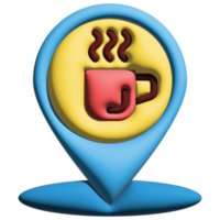 3d koffie winkel pin png