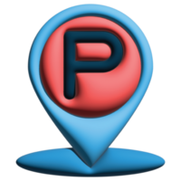 3d parking pin png