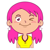 girl smile face cartoon cute png