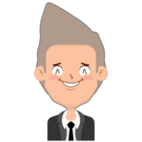 affaires homme sourire visage dessin animé mignonne png