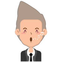 business man whistling face cartoon cute png