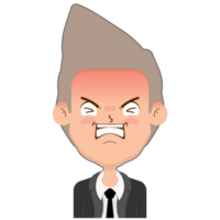 business man hurt face cartoon cute png