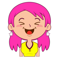 girl happy face cartoon cute png