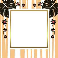 verano antecedentes con decorativo hojas y flores, con gratis espacio para texto. modelo para bandera, póster, social medios de comunicación, saludo tarjeta. vector