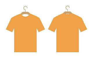 T-shirt mockup flat design front and back shape with empty space for text or image. vector