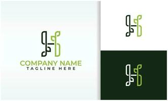 green leaf organic logo leter h vector