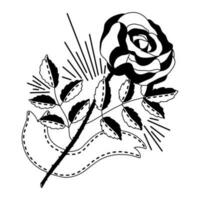 Rosa tatuaje. místico espacio ilustración. vector