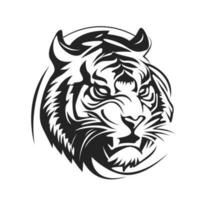 Tigre cabeza silhoute logo vector