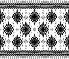 Ethnic folk geometric seamless pattern in black and white in vector illustration design for fabric, mat, carpet, scarf, wrapping paper, tile and more