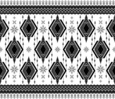 Ethnic folk geometric seamless pattern in black and white in vector illustration design for fabric, mat, carpet, scarf, wrapping paper, tile and more