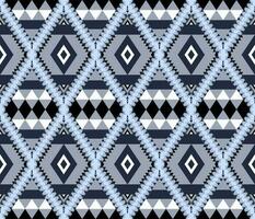 Ethnic folk geometric seamless pattern in indigo tone in vector illustration design for fabric, mat, carpet, scarf, wrapping paper, tile and more