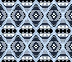 Ethnic folk geometric seamless pattern in indigo tone in vector illustration design for fabric, mat, carpet, scarf, wrapping paper, tile and more