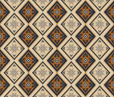Ethnic folk geometric seamless pattern in brown in vector illustration design for fabric, mat, carpet, scarf, wrapping paper, tile and more