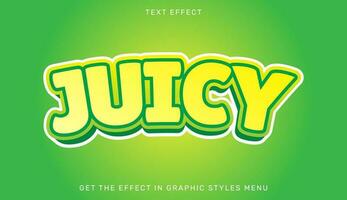 Juicy 3d editable text effect template vector