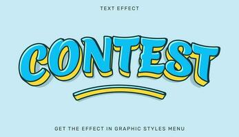 Contest text effect in 3d style vector