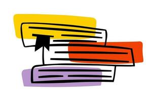 Doodle stack of books. Back to school. Vector outline of books. Reading and education.