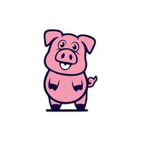 cute pig illustration vector ...