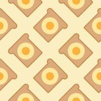 egg toast seamless pattern vector illustration