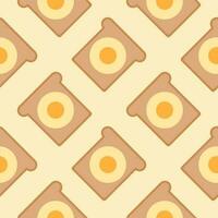 egg toast seamless pattern vector illustration